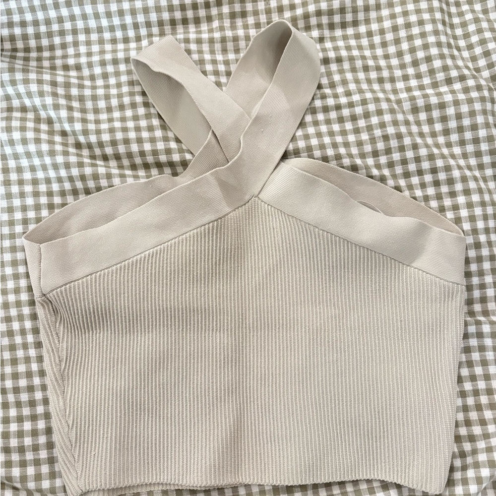 Aritzia Beige Halter Top